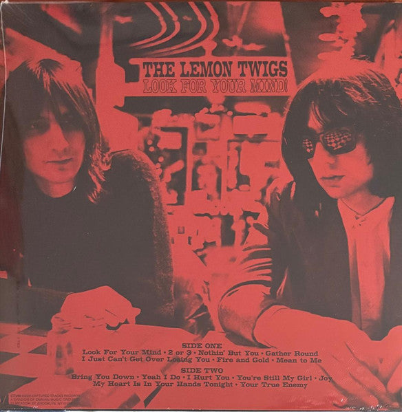 Image of Back Cover of LP - NEW/NEW - THE LEMON TWIGS, Look For You Mind! (Captured Tracks; CT390LPC1, Europe 2026, Transparent Day Vinyl), , The Lemon Twigs  two previous Captured Tracks albums, A Dream Is All We Know (2024) and Everything Harmony (2023), certainly indicated something of a ground zero in their then five album career.&nbsp;And now comes the third Lemon Twigs album for Captured Tracks, Look For Your Mind!, which underneath its poppy exterior contains an undercurrent of paranoia and suspici