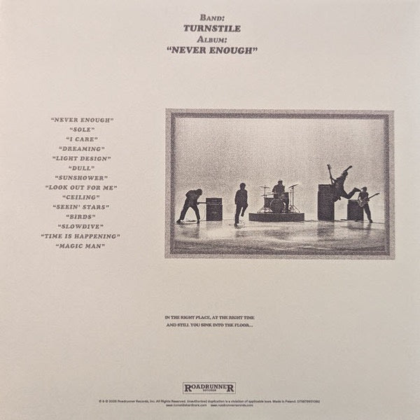 Image of Back Cover of LP - VG+/VG+ - TURNSTILE, Never Enough (Roadrunner Records; 075678601392, US 2025, Gatefold In O Card Sleeve), ,  - 1426328E