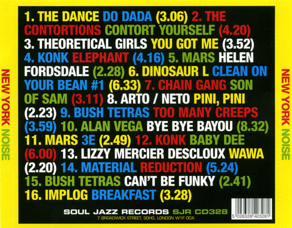 Image of Back Cover of CD - VG+/VG+ - VARIOUS, New York Noise (Dance Music From The New York Underground 1977-1982) (Soul Jazz Records; SJR CD328, Europe 2016 Reissue, Slipcase, Booklet), ,  - 1536009E