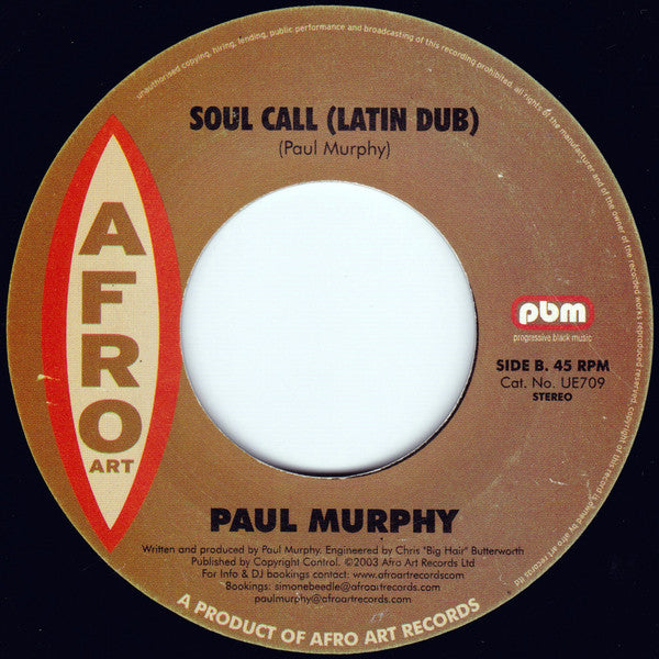 Image of Back Cover of 7" - /VG - PAUL MURPHY, Soul Call (Afro Art; UE709, UK 2003), Lots of light marks - DNAP.,  - 1526078E