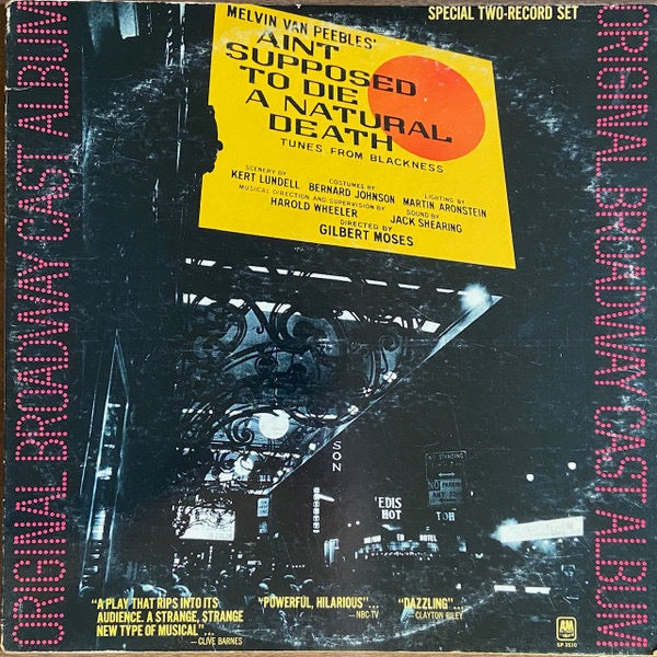 Image of Front Cover of 2xLP - VG/VG - MELVIN VAN PEEBLES, Ain't Supposed To Die A Natural Death (Tunes From Blackness) (Original Broadway Cast Album) (A&M Records; SP 3510, US 1972, Gatefold, Company Inner), ,  - 1516150C
