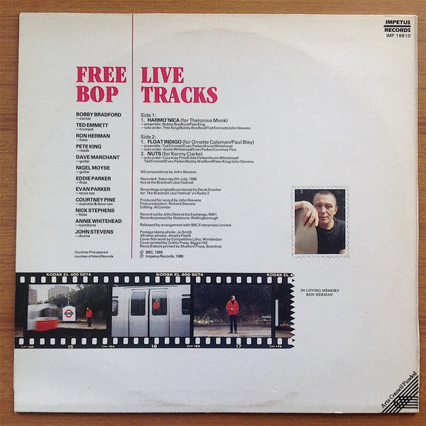 Image of Back Cover of LP - VG+/VG+ - FREEBOP, Live Tracks (Impetus Records; IMP 18610, UK 1988), ,  - 1526114E