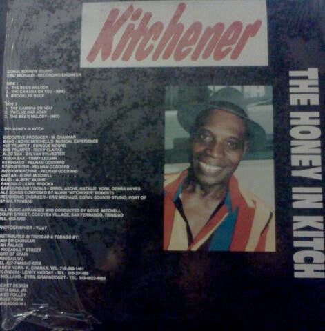 Image of Back Cover of LP - VG+/VG+ - LORD KITCHENER, The Honey In Kitch (MC Productions; LP MC 001, Trinidad & Tobago 1991), ,  - 1516121C