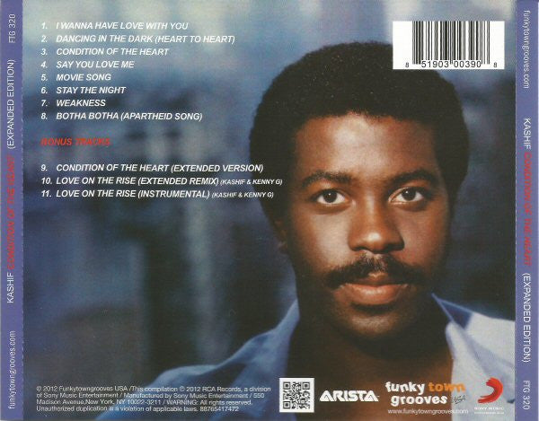 Image of Back Cover of CD - EX/EX - KASHIF, Condition Of The Heart (Funkytowngrooves; FTG 320, US 2012 Reissue), Opened Instore,  - 1556114S