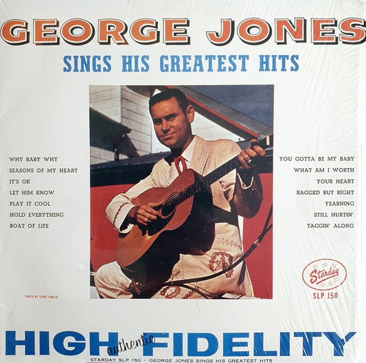 Image of Front Cover of LP - VG/VG - GEORGE JONES, George Jones Sings His Greatest Hits (Starday Records; SLP 150, US 1987 Reissue), ,  - 1516094C