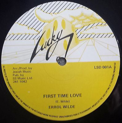 Image of Front Cover of 12" - /VG+ - ERROL WILDE, First Time Love (Lucky 7; LSD 001, UK 1982, Generic Reggae Disco Sleeve), ,  - 1546092S