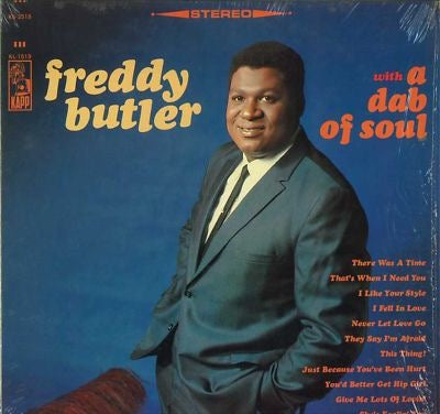 Image of Front Cover of LP - G/G - FREDDY BUTLER, With A Dab Of Soul (Kapp Records; KS-3519, US 1967, Pasteback Sleeve), All seams split - sleeve just about holding together. Name written all over front and back. Disc has lots of light marks but plays well. WOL.,  - 1516168C