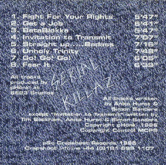 Image of Back Cover of CD - VG+/VG - PH NKI, Serial Killaz Volume I (Crapshoot; CSCPC2, UK 1996, Jewel Case), ,  - 1536021E
