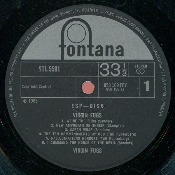 Image of Label Cover of LP - VG/VG - THE FUGS, Virgin Fugs (Fontana; STL.5501, UK 1969 Reissue, Sleeve Printed In Holland, Stereo), ,  - 1516110C