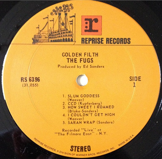 Image of Label Cover of LP - VG/VG - THE FUGS, Golden Filth (Reprise Records; 6396, US 1974 Reissue, Pasteback Sleeve), Light Marks only.,  - 1516112C