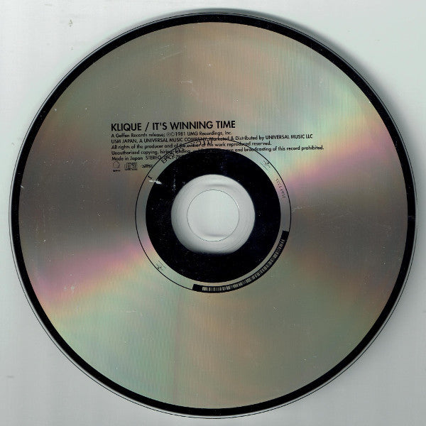 Image of Label Cover of CD - EX/EX - KLIQUE, It's Winning Time (Geffen Records; UICY-78778, Japan 2018 Reissue, Limited Edition, With Obi), Opened Instore, Unplayed,  - 1556050S