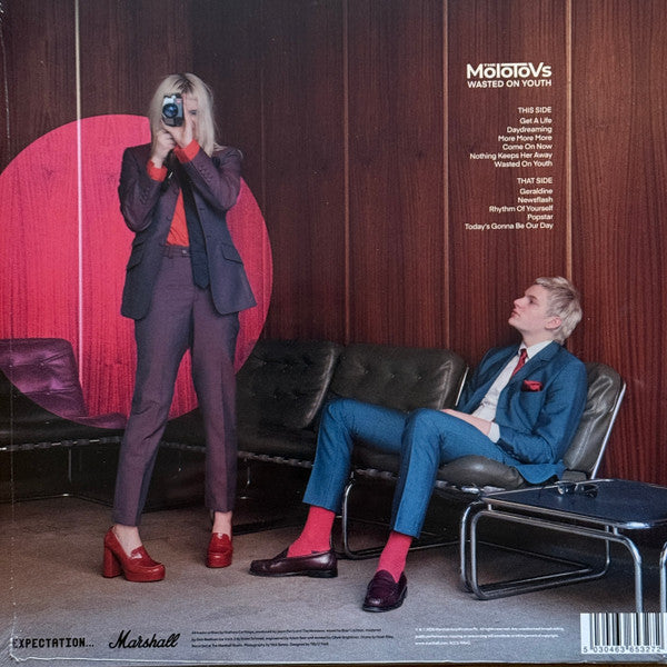 Image of Back Cover of LP - VG/VG+ - THE MOLOTOVS, Wasted On Youth (Marshall Records ; ACCS-10642, Worldwide 2026, Inner, Blue Vinyl), Sleeve Creased,  - 2226236E