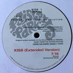 Image of Label Cover of LP - VG/VG+ - PRINCE AND THE REVOLUTION, Kiss (Paisley Park; 0-20442, Europe 2017 Reissue), Feint ring wear,  - 1546182S