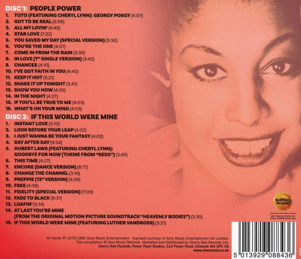 Image of Back Cover of 2xCD - EX/EX - CHERYL LYNN, Got To Be Real (The Columbia Anthology) (SoulMusic Records; SMCR5184D, UK 2019), Opened Instore,  - 1556229S