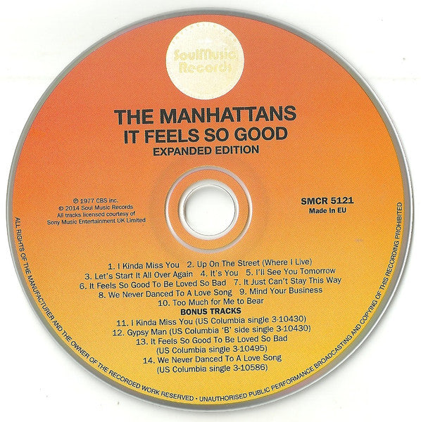 Image of Label Cover of CD - EX/EX - MANHATTANS, It Feels So Good (SoulMusic Records; SMCR 5121, UK 2014 Reissue, Expanded Edition), Opened Instore,  - 1556234S