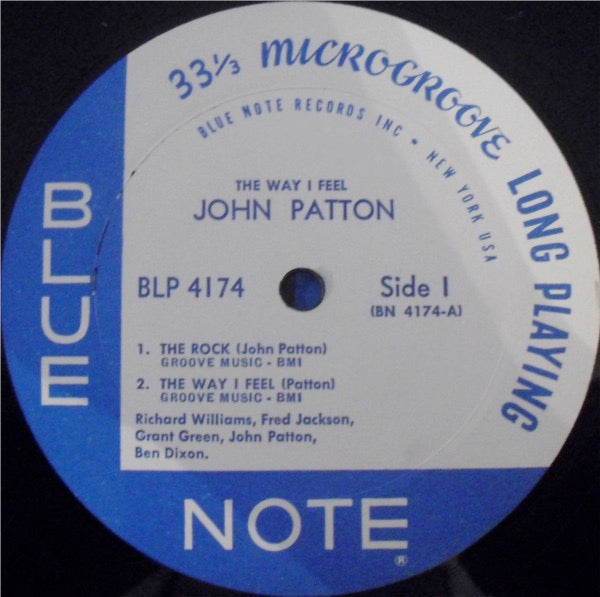 Image of Label Cover of LP - G+/G - 'BIG' JOHN PATTON, 'The Way I Feel' (Blue Note; BLP 4174, US 1964, Pasteback Sleeve, Mono), Heavy edge wear and beginings of splits on top and bottom seam. Disc has lots of light marks but plays well with light surface noise.,  - 1516365C