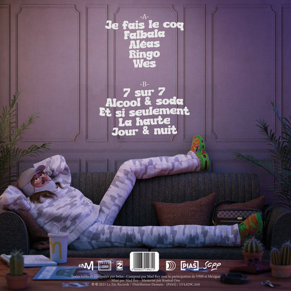Image of Back Cover of LP - EX/EX - JWLES & MAD REY, Le Zin Dans La Maison (Le Zin Records; none, France 2023, Limited Edition White Vinyl), ,  - 1546225S