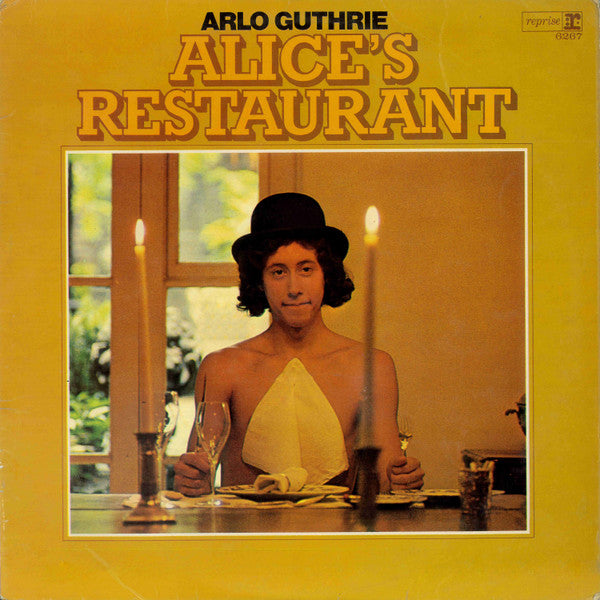 Image of Front Cover of LP - VG/VG - ARLO GUTHRIE, Alice's Restaurant (Reprise Records Tri Colour Steamboat Labels; RSLP 6267, UK 1969 Reissue, Laminated Flipback Sleeve), ,  - 1516301C