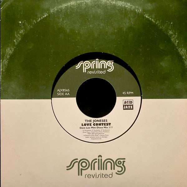 Image of Back Cover of 7" - VG/VG+ - MILLIE JACKSON / THE JONESES, We Got To Hit It Off / Love Contest (Acid Jazz; AJX856S, UK 2025, Company Sleeve), Sleeve has bumped and creased corners, A Millie Jackson   We Got To Hit It Off (Dimitri From Paris Liberated Woman Edit)AA The Joneses   Love Contest (Dave Lee's Mini Disco Mix) - 1516379C