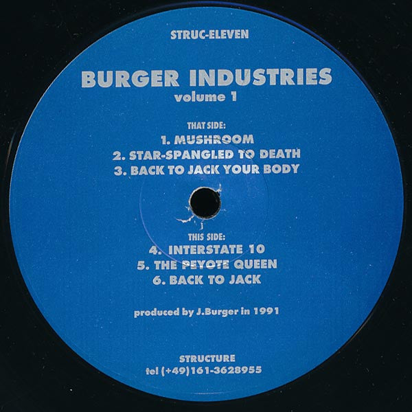 Image of Front Cover of 12" - /G+ - BURGER INDUSTRIES, Volume 1 (Structure; STRUC-ELEVEN, Germany 1993, Plain Sleeve, Numbered 452 / 500.), Light Marks only.,  - 1526303E