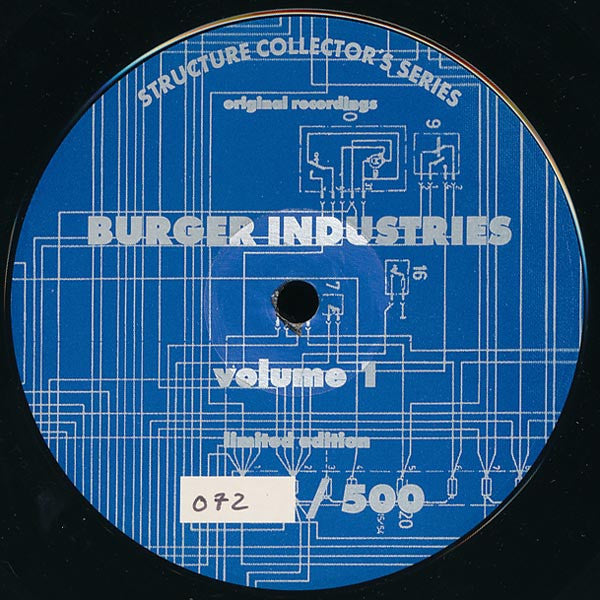 Image of Back Cover of 12" - /G+ - BURGER INDUSTRIES, Volume 1 (Structure; STRUC-ELEVEN, Germany 1993, Plain Sleeve, Numbered 452 / 500.), Light Marks only.,  - 1526303E