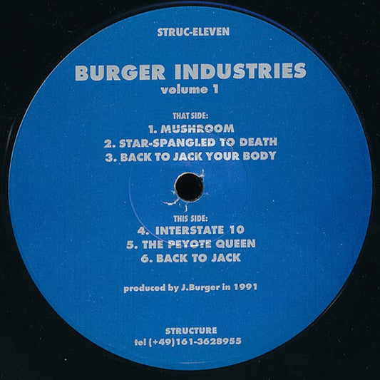 Image of Front Cover of 12" - /G+ - BURGER INDUSTRIES, Volume 1 (Structure; STRUC-ELEVEN, Germany 1993, Plain Sleeve, Numbered 452 / 500.), Light Marks only.,  - 1526303E