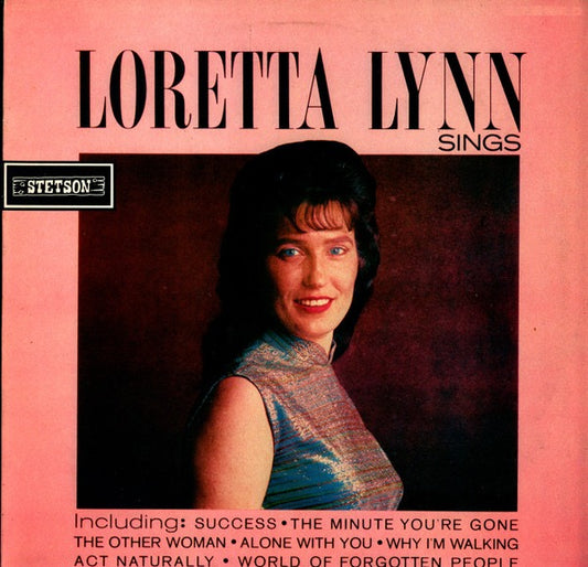 Image of Front Cover of LP - VG/VG+ - LORETTA LYNN, Loretta Lynn Sings (Stetson; HAT 3023, UK 1980s Reissue), Tracks on rear sleeve highlighted in highlighter pen. ,  - 1516495C