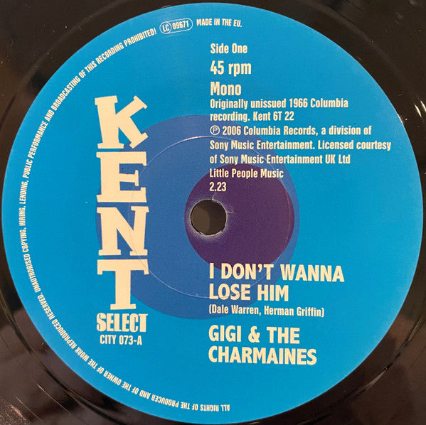 Image of Front Cover of 7" - /VG+ - GIGI & THE CHARMAINES / WALTER JACKSON, I Don't Wanna Lose Him / Forget The Girl (Kent Select; CITY 073, UK 2021), ,  - 1516507C