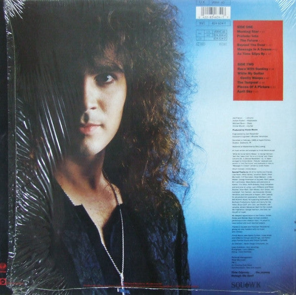 Image of Back Cover of LP - VG+/VG+ - VINNIE MOORE, Time Odyssey (Squawk; 834 634-1, UK 1988), ,  - 1526282E