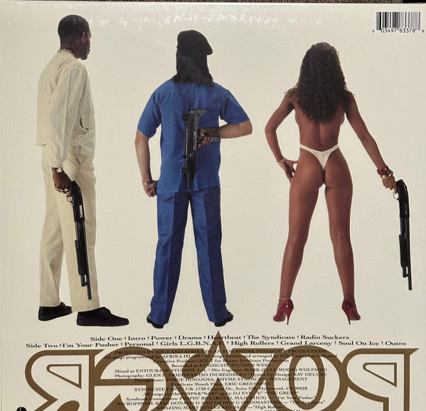 Image of Back Cover of LP - VG+/EX - ICE-T, Power (Sire; RCV1 25765, Europe 2023 Reissue, Inner, Gold Vinyl), Hype stickered shrink,  - 1916437C