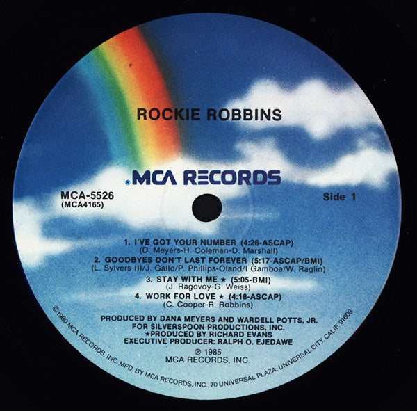 Image of Label Cover of LP - VG/VG - ROCKIE ROBBINS, Rockie Robbins (MCA Records; MCA-5526, US 1985), Sleeve has notched cut-out at opening, wear along edges and corners,  - 1516535C