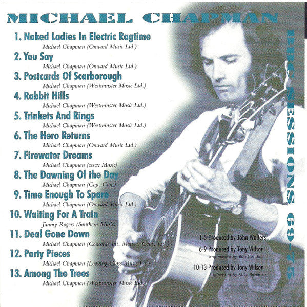 Image of Back Cover of CD - VG+/VG+ - MICHAEL CHAPMAN, BBC Sessions 69-75 (Strange Fruit; SFRSCD060, UK 1998, Jewel Case, Booklet), ,  - 1536254E