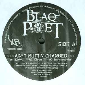 Image of Label Cover of 12" - EX/VG+ - BLAQ POET, Ain't Nuttin Changed / Don't Give A F*cc / Too Strong (Year Round Incorporated; YYR 0009, US 2009), Sleeve in shrink (opened).,  - 1546288S