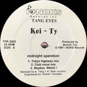 Image of Back Cover of 12" - /G+ - KEI-TY, Midnight Operation / Shake (I Noks; TPR 0003, Japan 1997), Light marks and hairlines, very close to VG. In plain sleeve with stickered shrink., A1		Midnight Operation (Tokyo Highway Mix)A2		Midnight Operation (Club Vocal Mix)A3		Midnight Operation (Rhythm Attack!)B1		Shake (w.Tang Mix)B2		Shake (w.Tang Mix Instrumental)B3		Shake (Midnight Operation Reprise) - 1516601C