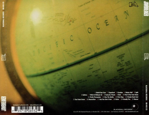 Image of Back Cover of CD - VG+/VG+ - JAWBREAKER, Etc. (Blackball Records; BB-003-CD, US 2002, Jewel Case), ,  - 1516613C