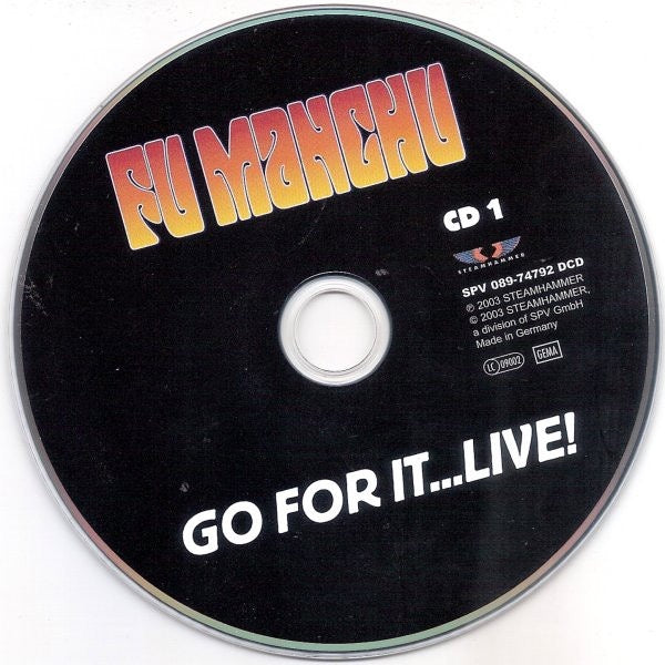 Image of Label Cover of 2xCD - VG+/VG - FU MANCHU, Go For It...Live! (Steamhammer; SPV 089-74792 DCD, Germany 2003, Double CD Case), ,  - 1516614C