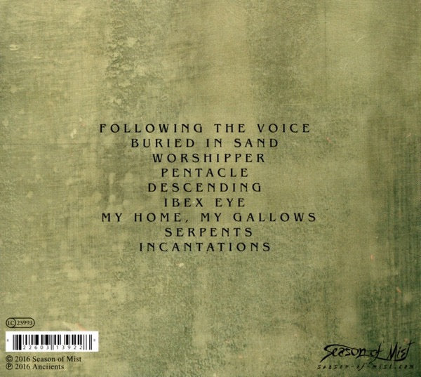 Image of Back Cover of CD - M/M - ANCIIENTS, Voice Of The Void (Season Of Mist; SOM 392D, Europe 2016, Digipak), Still SEALED In Stickered Shrinkwrap,  - 1516624C