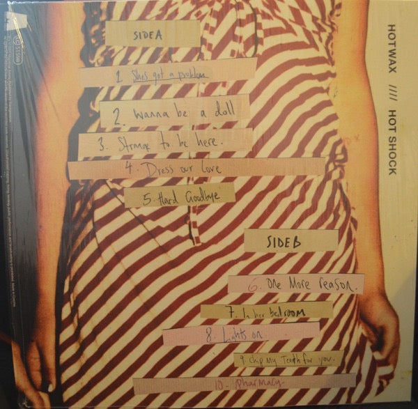 Image of Back Cover of LP - EX/VG+ - HOTWAX, Hot Shock (Marathon Artists; MA0433LP1, UK & Europe 2025, Inner, 'The Tallulah Edition' Black & Cream Stripe Vinyl), Still In Opened Shrinkwrap With Hype Sticker,  - 1616032C