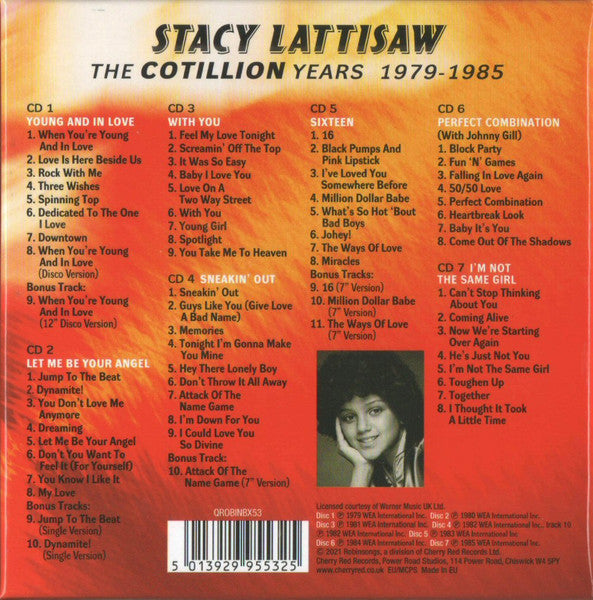 Image of Back Cover of 7xCD - VG+/VG+ - STACY LATTISAW, The Cotillion Years 1979 - 1985 (Robinsongs; QROBINBX53, UK 2021, Box Set, Booklet), ,  - 1636008E