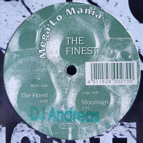 Image of Front Cover of 12" - G+/G - MEGA 'LO MANIA, The Finest (No Respect Records; NRR 027, Germany 1994, Die Cut Company Sleeve), Disc heavily hairlines with some light marks. Sleeve has damaged corners and creasing.,  - 1616017C