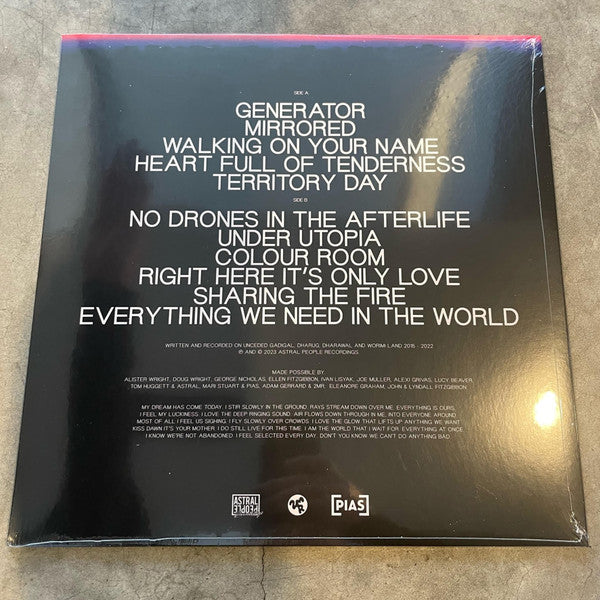 Image of Back Cover of LP - VG+/EX - SKELETEN, Under Utopia (Astral People Recordings; APR056LP, Australia 2023, Blue Vinyl), Opened Instore, Still In Stickered Shrinkwrap. Bumped corners,  - 1646038S