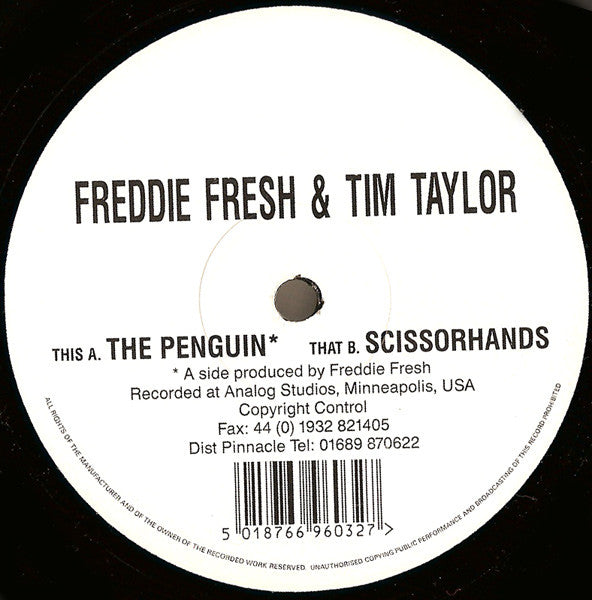 Image of Front Cover of 12" - /VG - FREDDIE FRESH & TIM TAYLOR, The Penguin / Scissorhands (Missile Records; Missile 10, UK 1996), ,  - 1616070C
