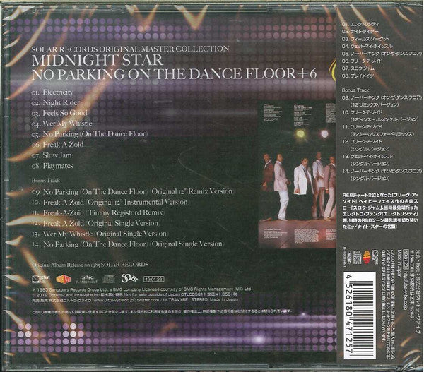 Image of Back Cover of CD - EX/EX - MIDNIGHT STAR, No Parking On The Dance Floor (Octave Lab; OTLCD5611, Japan 2019 Reissue), ,  - 1656055S