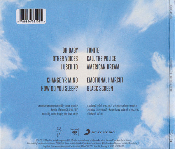 Image of Back Cover of CD - NEW/NEW - LCD SOUNDSYSTEM, American Dream (DFA; 88985456102, Europe 2017, Gatefold, Booklet), ,  - 3216363C