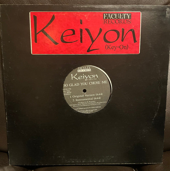 Image of Front Cover of 12" - EX/EX - KEIYON, So Glad You Chose Me / The American Dream / Thought U Knew (Faculty Records; MVF#12376, US 1996), Sleeve still in shrink (opened).,  - 1626121E