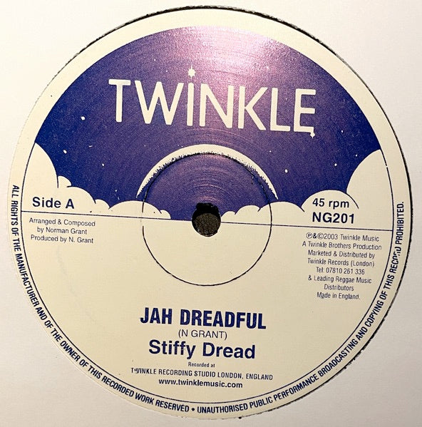 Image of Front Cover of 12" - /VG+ - STIFFY DREAD, Jah Dreadful (Twinkle Records; NG 201, UK 2022), ,  - 1616205C