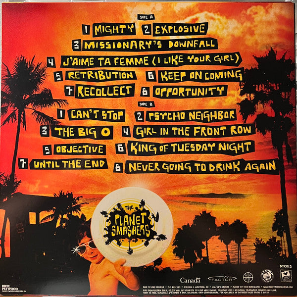 Image of Back Cover of LP - VG/VG - THE PLANET SMASHERS, Mighty (Dare To Care Records; DTC012, Canada 2003, Insert, Peach vinyl), ,  - 1626045E