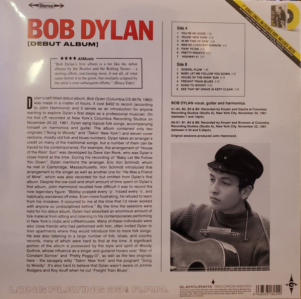 Image of Back Cover of LP - VG+/EX - BOB DYLAN, Bob Dylan (Glamourama Records ; 660150, Europe 2019, No 7"), ,  - 1726176E