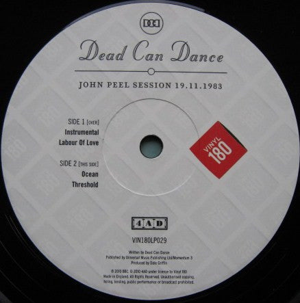 Image of Label Cover of 4xLP - VG+/VG - DEAD CAN DANCE, I: Dead Can Dance   Garden Of The Arcane Delights   Spleen And Ideal   John Peel Session 19.11.1983 (Vinyl 180; VIN180LP032, UK 2010, Box Set, 4 Inners), Spleen & Ideal and John Peel Session are VG+, other two are VG with light hairlines. Box and sleeves are all VG+.,  - 1626209E