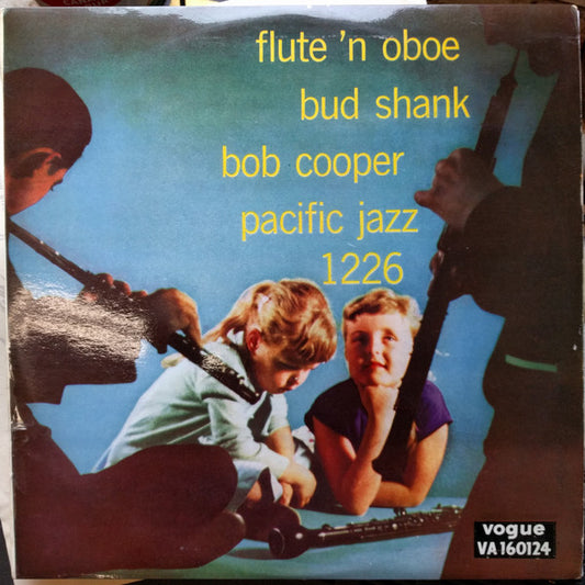 Image of Front Cover of LP - VG/VG+ - BUD SHANK / BOB COOPER, Flute 'N Oboe (Vogue ; VA 160124, UK 1958, Laminated Flipback Sleeve, Mono), Strong VG+, Damage To Sleeve Opening, Writing On Rear Sleeve,  - 1526408E